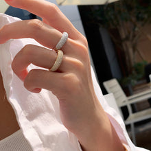 Load image into Gallery viewer, LUOWEND 18K White/Yellow Gold Natural Diamond Ring for Women
