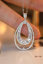 Load image into Gallery viewer, LUOWEND 18K White Gold Natural Diamond Necklace for Women
