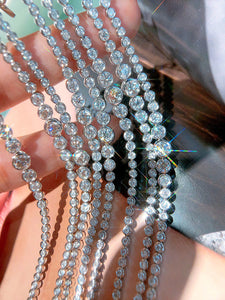 LUOWEND 18K White Gold Real Natural Diamond Bracelet for Women