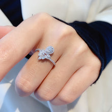 Load image into Gallery viewer, LUOWEND 18K White Gold Natural Diamond Ring for Women
