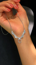Load image into Gallery viewer, LUOWEND 18K White Gold Real Natural Diamond Pendant Necklace for Women
