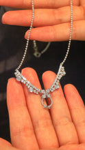 Load image into Gallery viewer, LUOWEND 18K White Gold Real Natural Diamond Pendant Necklace for Women
