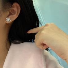 Load image into Gallery viewer, LUOWEND 18K White Gold Natural Diamond Earrings for Women

