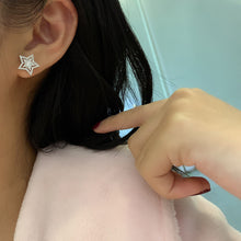 Load image into Gallery viewer, LUOWEND 18K White Gold Natural Diamond Earrings for Women
