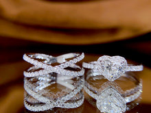 Load image into Gallery viewer, LUOWEND 18K White Gold Real Natural Diamond Ring for Women
