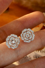 Load image into Gallery viewer, LUOWEND 18K White Gold Real Natural Diamond Stud Earrings for Women
