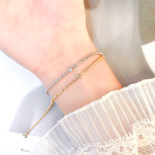 Load image into Gallery viewer, LUOWEND 18K White or Yellow Gold Real Natural Diamond Bracelet for Women
