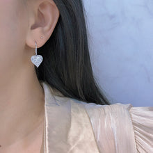 Load image into Gallery viewer, LUOWEND 18K White Gold Real Natural Diamond Drop Earrings for Women
