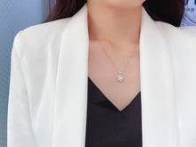 Load image into Gallery viewer, LUOWEND 18K White Gold Real Natural Diamond Pendant Necklace for Women
