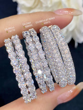 Load image into Gallery viewer, LUOWEND 18K White Gold Real Natural Diamond Hoop Earrings for Women
