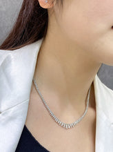 Load image into Gallery viewer, LUOWEND 18K White Gold Real Natural Diamond Necklace for Women
