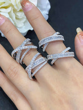 Load image into Gallery viewer, LUOWEND 18K White Gold Real Natural Diamond Ring for Women
