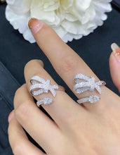 Load image into Gallery viewer, LUOWEND 18K White Gold Real Natural Diamond Ring for Women
