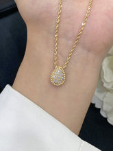 Load image into Gallery viewer, LUOWEND 18K Yellow Gold Real Natural Diamond Pendant Necklace for Women
