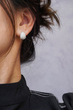 Load image into Gallery viewer, LUOWEND 18K White Gold Real Natural Diamond Hoop Earrings for Women
