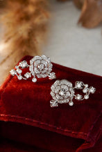 Load image into Gallery viewer, LUOWEND 18K White Gold Real Natural Diamond Stud Earrings for Women
