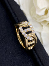 Load image into Gallery viewer, LUOWEND 18K Yellow Gold Real Natural Diamond Ring for Women
