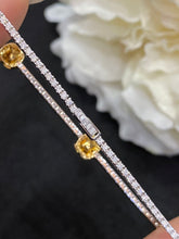 Load image into Gallery viewer, LUOWEND 18K White and Yellow Gold Real Natural Yellow Diamond Bracelet for Women
