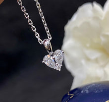 Load image into Gallery viewer, LUOWEND 18K White Gold Real Natural Diamond Pendant Necklace for Women
