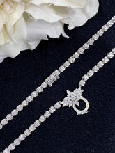 Load image into Gallery viewer, LUOWEND 18K White Gold Real Natural Diamond Necklace for Women

