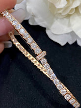 Load image into Gallery viewer, LUOWEND 18K White or Rose Gold Real Natural Diamond Bracelet for Women
