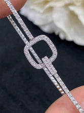Load image into Gallery viewer, LUOWEND 18K White Gold Real Natural Diamond Bracelet for Women
