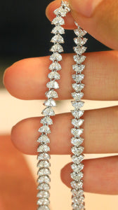 LUOWEND 18K White Gold Real Natural Diamond Bracelet for Women