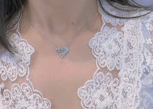 Load image into Gallery viewer, LUOWEND 18K White Gold Real Natural Diamond Pendant Necklace for Women
