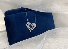 Load image into Gallery viewer, LUOWEND 18K White Gold Real Natural Diamond Pendant Necklace for Women
