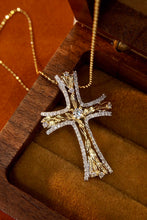 Load image into Gallery viewer, LUOWEND 18K White and Yellow Gold Real Natural Diamond Pendant Necklace for Women
