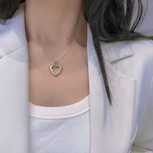 Load image into Gallery viewer, LUOWEND 18K White and Yellow Gold Real Natural Diamond Pendant Necklace for Women
