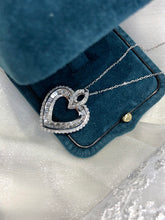 Load image into Gallery viewer, LUOWEND 18K White and Yellow Gold Real Natural Diamond Pendant Necklace for Women
