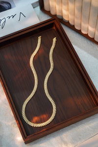 LUOWEND 18K Yellow Gold Real Natural Diamond Necklace for Women