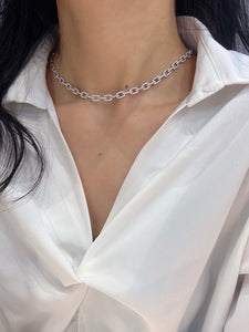 LUOWEND 18K White Gold Real Natural Diamond Necklace for Women