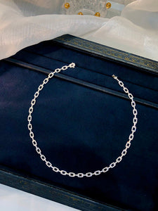 LUOWEND 18K White Gold Real Natural Diamond Necklace for Women