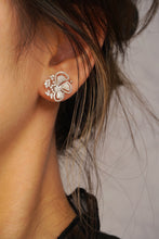 Load image into Gallery viewer, LUOWEND 18K White Gold Real Natural Diamond Stud Earrings for Women
