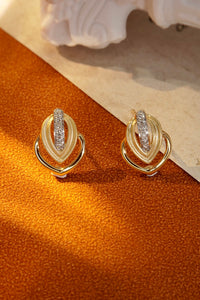 LUOWEND 18K Yellow Gold Real Natural Diamond Stud Earrings for Women