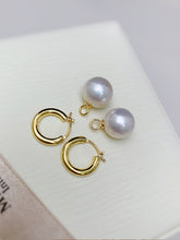 Load image into Gallery viewer, LUOWEND 18K Yellow Gold Real Natural Freshwater Pearl Earrings for Women
