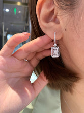 Load image into Gallery viewer, LUOWEND 18K White Gold Real Natural Diamond Drop Earrings for Women
