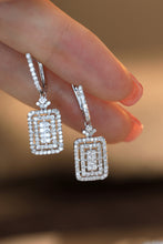 Load image into Gallery viewer, LUOWEND 18K White Gold Real Natural Diamond Drop Earrings for Women
