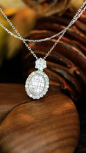 Load image into Gallery viewer, LUOWEND 18K White Gold Natural Diamond Necklace for Women

