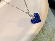 Load image into Gallery viewer, LUOWEND 18K White Gold Real Natural Sapphire Gemstone Necklace for Women
