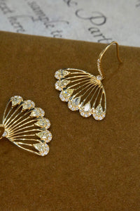 LUOWEND 18K Yellow Gold Real Natural Diamond Drop Earrings for Women