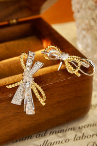 LUOWEND 18K White and Yellow Gold Real Natural Diamond Stud Earrings for Women