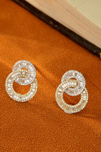Load image into Gallery viewer, LUOWEND 18K White and Yellow Gold Real Natural Diamond Stud Earrings for Women
