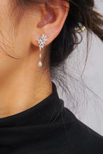Load image into Gallery viewer, LUOWEND 18K White Gold Real Natural Diamond Drop Earrings for Women

