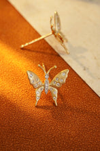 Load image into Gallery viewer, LUOWEND 18K Yellow Gold Real Natural Diamond Stud Earrings for Women
