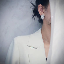 Load image into Gallery viewer, LUOWEND 18K White Gold Real Natural Diamond Stud Earring and Necklace for Women

