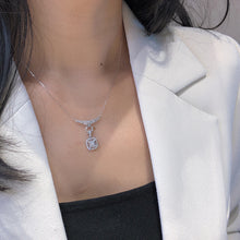 Load image into Gallery viewer, LUOWEND 18K White Gold Real Natural Diamond Pendant Necklace for Women
