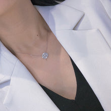 Load image into Gallery viewer, LUOWEND 18K White Gold Real Natural Diamond Pendant Necklace for Women
